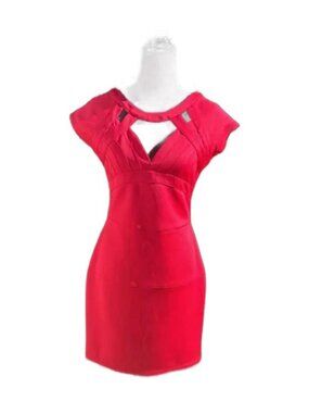Guess Los Angeles Cutout Cap Sleeve Dress Red Size 10
